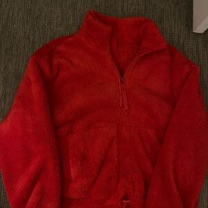 Cozy Red Fleece Pullover